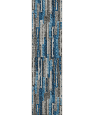 D Style Brisbane Br7 2'3" X 7'6" Runner Area Rug In Navy