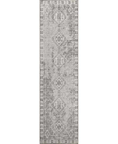 D Style Brisbane Washable Br2 2'3" X 7'6" Runner Area Rug In Silver-tone