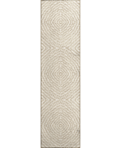 D Style Brisbane Washable Br3 2'3" X 7'6" Runner Area Rug In Ivory