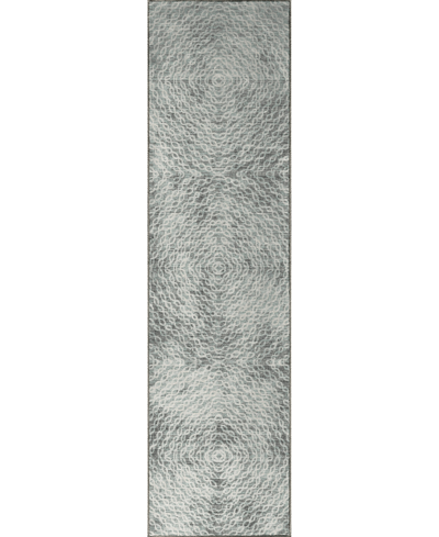 D Style Brisbane Washable Br3 2'3" X 7'6" Runner Area Rug In Gray