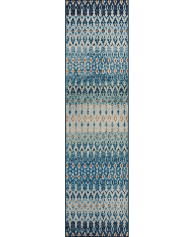 D Style Brisbane Br1 2'3" X 7'6" Runner Area Rug In Indigo