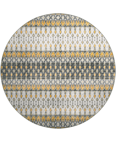 D Style Brisbane Br1 8' X 8' Round Area Rug In Charcoal