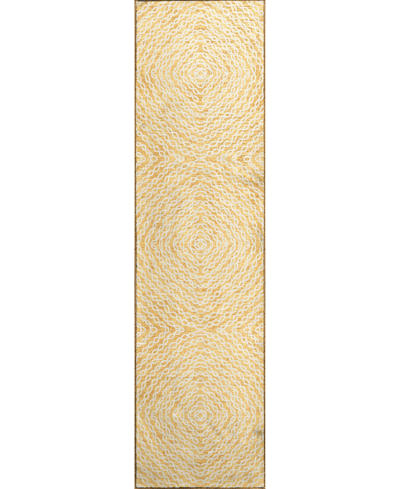 D Style Brisbane Br3 2'3" X 7'6" Runner Area Rug In Gold-tone