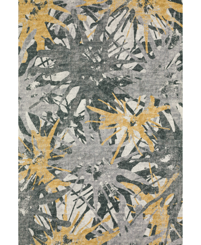 D Style Brisbane Washable Br6 5' X 7'6" Area Rug In Gold-tone