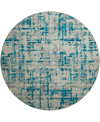 D Style Brisbane Br5 8' X 8' Round Area Rug In Teal