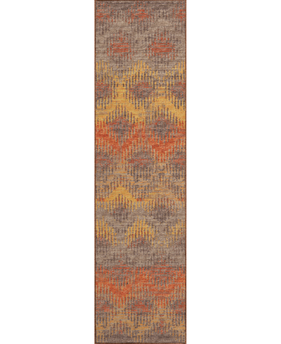 D Style Brisbane Br9 2'3" X 7'6" Runner Area Rug In Orange