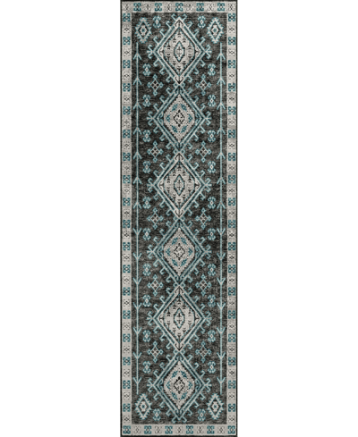 D Style Brisbane Br2 2'3" X 7'6" Runner Area Rug In Midnight