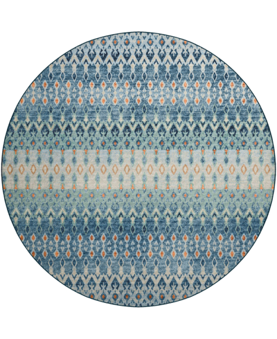 D Style Brisbane Br1 8' X 8' Round Area Rug In Indigo