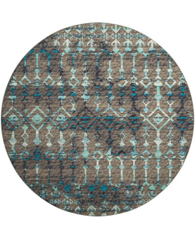 D Style Brisbane Br8 8' X 8' Round Area Rug In Brown