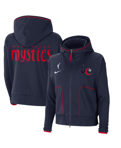 Nike Women's  Navy Washington Mystics Full-zip Knit Jacket In Navy