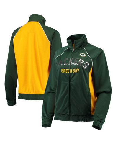 Shop G-iii 4her By Carl Banks Women's  Green, Gold Green Bay Packers Backfield Raglan Full-zip Track Jacke In Green/gold