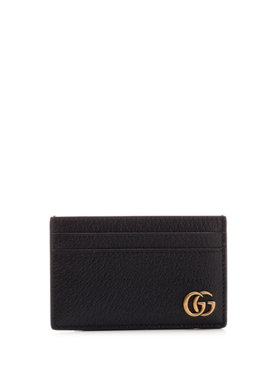 Shop Gucci Gg Marmont Card Case In Black