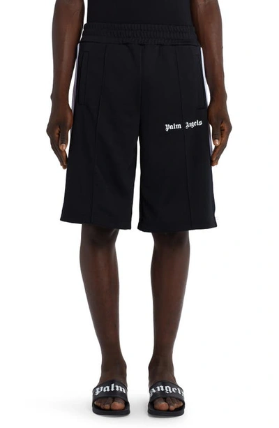 Shop Palm Angels Classic Logo Track Shorts In Black White