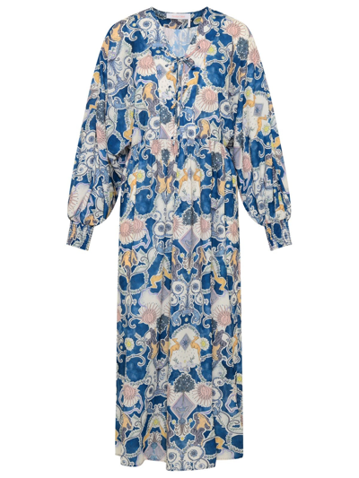 Shop See By Chloé Multicolor Polyester Dress In Blue