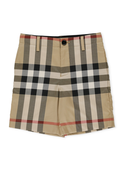 Shop Burberry Kids Check Printed Tailored Shorts In Multi