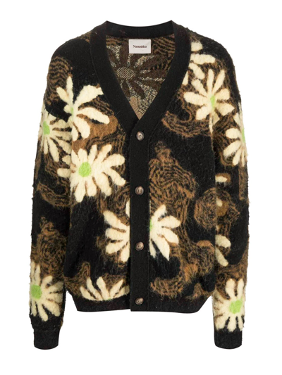 Shop Nanushka Floral Intarsia V In Multi