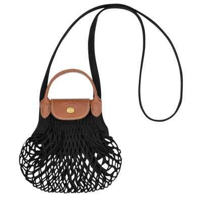 Longchamp Xs Le Pliage Filet Mesh Shoulder Bag In Black