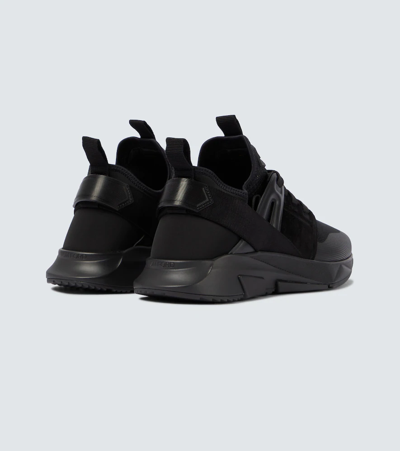 Shop Tom Ford Jago Mesh Sneakers In Full Black