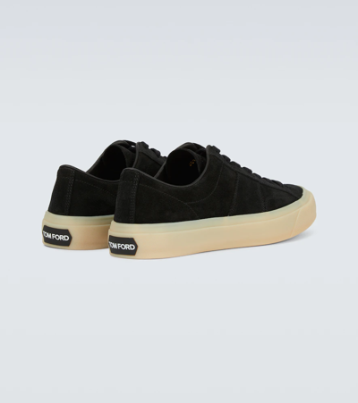 Shop Tom Ford Cambridge Suede Sneakers In Black + Opal White