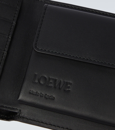 Shop Loewe Bifold Leather Coin Wallet In Black