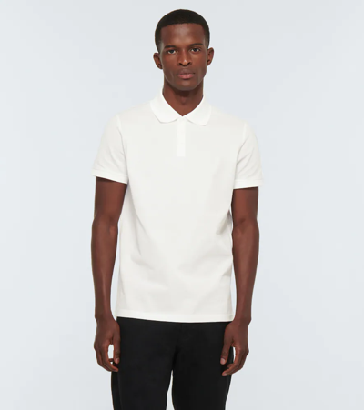 Shop Saint Laurent Cotton Polo Shirt In Blanc