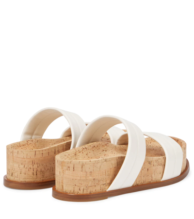 Shop Gabriela Hearst Striker Leather Platform Sandals In Cream