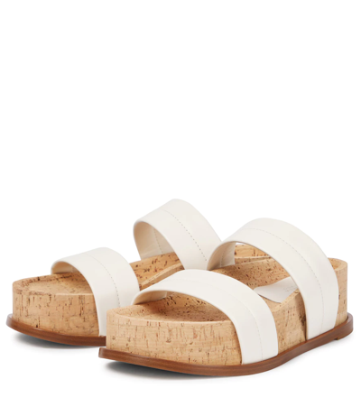 Shop Gabriela Hearst Striker Leather Platform Sandals In Cream