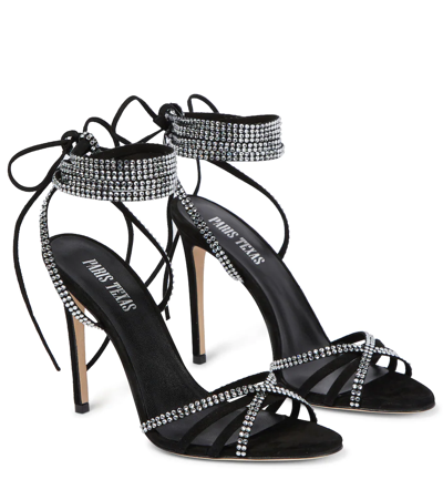 Shop Paris Texas Holly Nicole Leather Sandals In Black Diamond