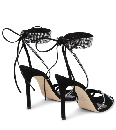 Shop Paris Texas Holly Nicole Leather Sandals In Black Diamond