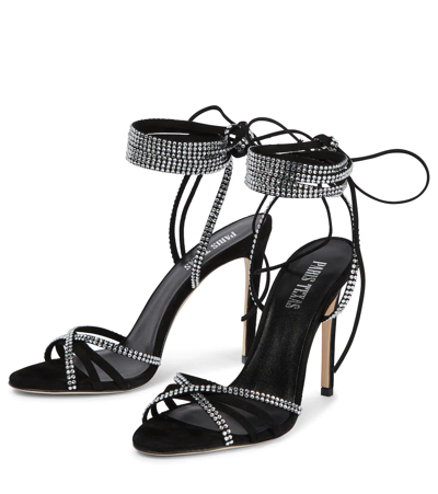 Shop Paris Texas Holly Nicole Leather Sandals In Black Diamond