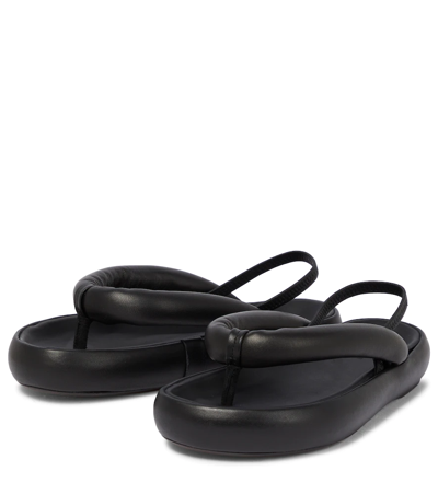 Shop Isabel Marant Orene Leather Thong Sandals In Black