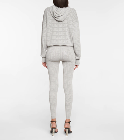 Shop Givenchy 4g Monogram Jacquard Leggings In Cloud Grey