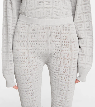 Shop Givenchy 4g Monogram Jacquard Leggings In Cloud Grey