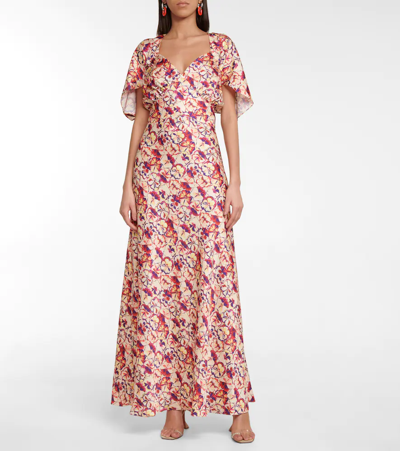 Shop Rabanne Floral Maxi Dress In Sunny Pansy