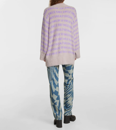 Shop Stella Mccartney Textured Jacquard-knit Cardigan In Multicolor