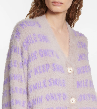 Shop Stella Mccartney Textured Jacquard-knit Cardigan In Multicolor