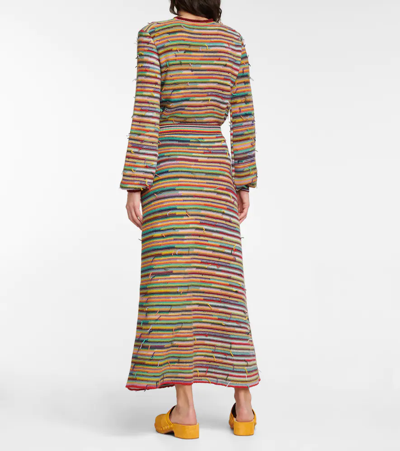 Shop Chloé High-rise Cashmere And Wool Midi Skirt In Multicolor 1