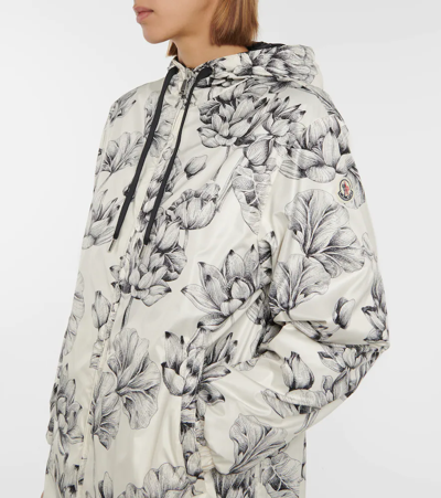 Shop Moncler Guethary Reversible Floral Parka In Black White