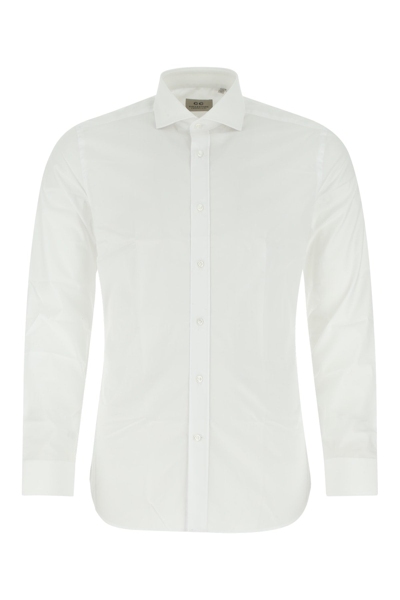 Shop Corneliani Buttoned Long Sleeved Shirt In White