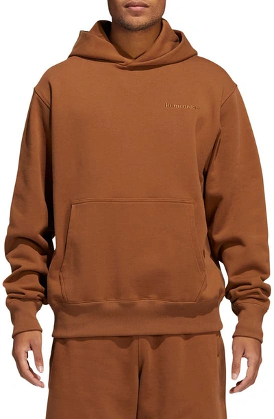 Shop Adidas Originals X Pharrell Williams Unisex Basics Hooded Sweatshirt In Wild Brown