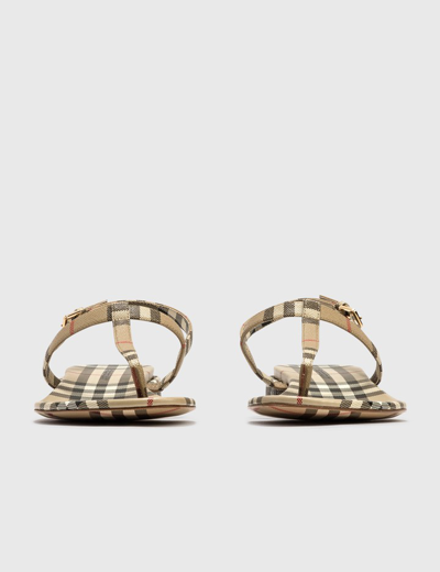 Shop Burberry Vintage Check And Lambskin Sandals In Beige