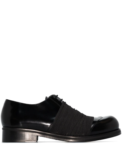 Shop Stefan Cooke Strap-embellished Derby Shoes In Schwarz