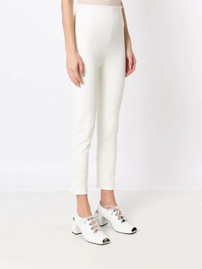 Shop Gloria Coelho High Waist Skinny Trousers In Weiss