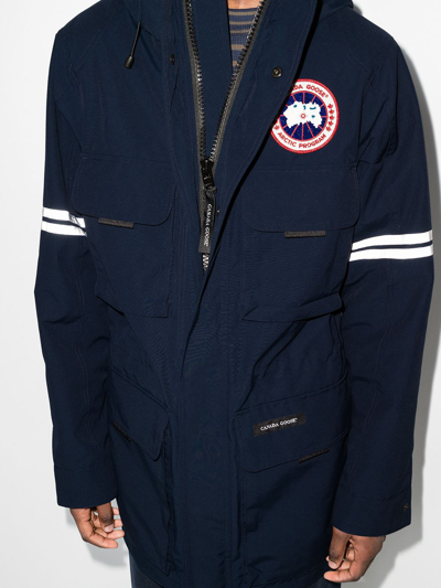 Shop Canada Goose Science Research Hooded Parka Coat In Blau