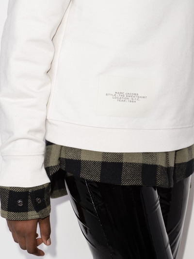 Shop Marc Jacobs The Sweatshirt Logo-embroidered Sweatshirt In White