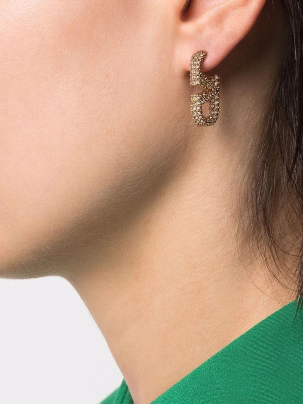 【関税&送料込】Valentino Garavani Embellished l Earring Valentino Garavani Vlogo Signature Crystal-embellished