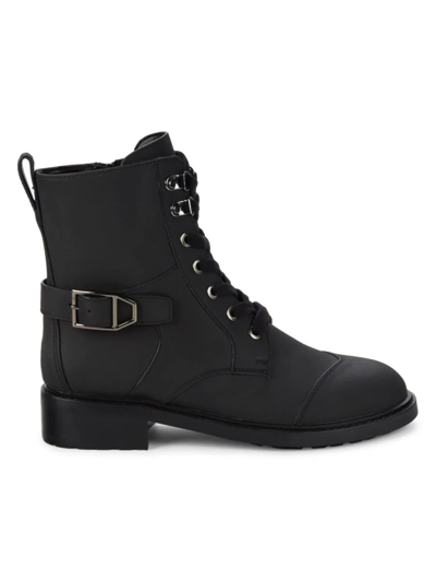 Shop Aerosoles Women's Amie Leather Combat Boots In Black
