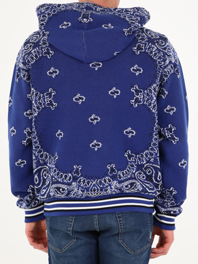 Shop Amiri Bandana B-ball Hoodie In Blue