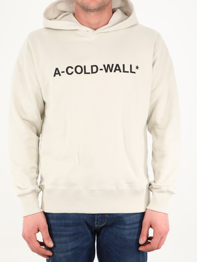 Shop A-cold-wall* White Logo Hoodie In Cream