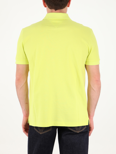 Shop Bottega Veneta Lime Piqué Polo Shirt In Yellow